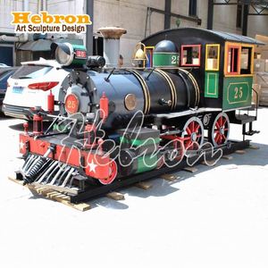 Modelo de tren de entrenamiento de motor de parque, modelo de locomotora de vapor en vivo, trenes modelo de arte metálico - Product Image 4