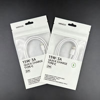 Bolsa con Cierre Zip de 3 Lados Impresa Personalizada para Empaque de Cables USB y Accesorios Electrónicos con Orificio para Colgar