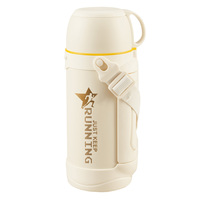 PINKAH-termos de café grandes de acero inoxidable, jarra de agua aislada para viaje, botella de vacío clásica con taza de plástico para senderismo, 1.2L