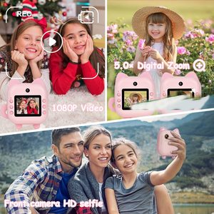 2024 베스트 셀러 귀여운 만화 편리한 미니 휴대용 프린터 아이 싼 비디오 녹화 카메라 SD 카드 프린터 카메라 - Product Image 4