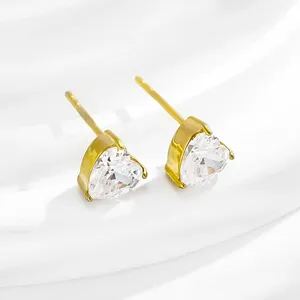 3 unids/set corazón circón colgante Cruz cadena mujer Simple titanio acero 18K chapado en oro collar pulsera pendientes conjunto para mujer - Product Image 5