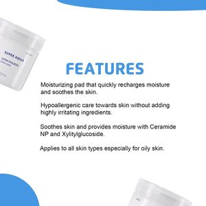 Missha Super Aqua Ultra Hyalron Toner Pads 90 Pads Acide Hyaluronique Pour Peaux Sèches - Product Image 3