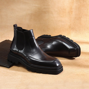 Grande Promotion 2025 – Bottes Chelsea Classiques pour Hommes en Cuir Véritable Imperméable, Montantes et Faciles à Enfiler, Collection Automne/Hiver - Product Image 3