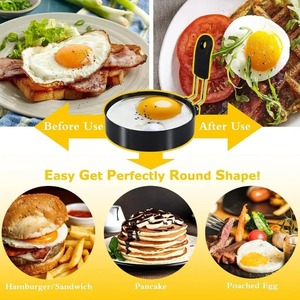 Anti-scald Egg Fried Ring Professional Stainless Steel Nonstick Pancake Mold Cooking Egg Mould Breakfast Sandwich <b>Tools</b> - Product Image 3