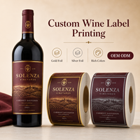 Etiquetas Personalizadas Premium para Botellas de Alcohol, Champán, Vino y Whisky, Pegatinas de Lámina Dorada Personalizadas para Embalaje de Lujo y Envoltura de Regalos