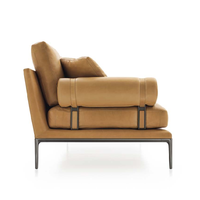 Italia Meubles design modernes et minimalistes Ensemble de canapés de salon Canapé en cuir de luxe orange Hermesn Canapés en duvet d'oie