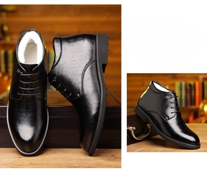 Botas de nieve de moda para hombre, de algodón, con cordones, estilo business, de caña alta, de ante, engrosadas, cálidas, con suela plana y gruesa, antideslizantes. - Product Image 6