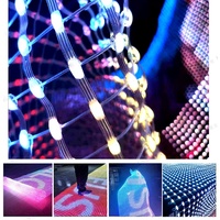 Écran LED volant couleur pleine gamme, angle de vision à 360°, rideau en maille transparente enroulable, affichage publicitaire étanche IP65 pour scène