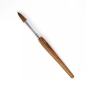 Pinceau à ongles en acrylique avec manche en bois brun, logo personnalisé, différentes tailles pour la vente en gros, utilisation en salon de manucure - Product Image 1