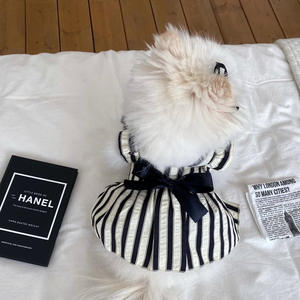 Küçük köpekler ve kediler için çizgili papyon Sundress | Bichon/Pomeranian/Teddy/<span class=keywords><strong>Yorkie</strong></span> köpek giysileri tasarımcı yavru elbise küçük köpek elbise - Product Image 2