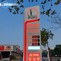 Panneau publicitaire LED personnalisé pour station-service, affichage des prix du carburant, totem publicitaire extérieur avec structure en acier