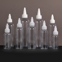 Bouteilles Applicatrices à Pression en Plastique PET pour Huile Capillaire, Teinture, Peinture, Sauce avec Capuchon Distributeur Twistable 100ml 4 oz 500ml 8 oz 1000ml