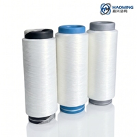 Filament de polyester DTY 100 % de qualité AA 150D/48F, semi-mat, à faible élasticité, entrelacé moyen, blanc brut, pour tricotage et tissage