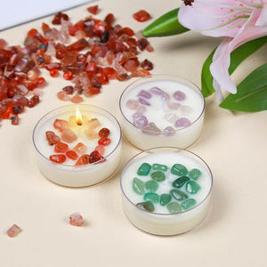 Meilleure Vente : Bougie Parfumée aux Copeaux de Quartz Rose Cristallin, Gravier d'<span class=keywords><strong>Aventurine</strong></span> Poli pour l'Aromathérapie et la Méditation – Idéal Cadeau - Product Image 2