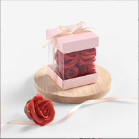 Vente flash - Mini boîte cadeau transparente carrée, petite boîte à gâteau transparente avec nœud