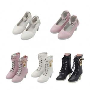 Chaussures de poupée BJD 1/3 60 cm, bottes Martin blanches/roses/noires, cool et chics pour vos adorables poupées - Product Image 1