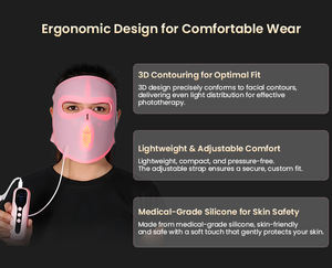 Máscara de Luz Roja Oem Odm 415Nm 590Nm 630Nm 850Nm 1072Nm, Máscaras Faciales de Silicona con LED, Máscara de Terapia de Luz Roja - Product Image 3