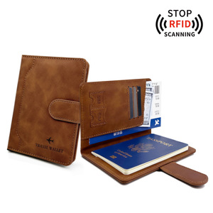 Étui de Passeport Personnalisé en Cuir PU avec Logo, Porte-Passeport de Voyage, Ensemble d'Étiquettes de Bagage, Étui Protecteur avec Fermoirs, Blocage RFID, Étanche, Court - Product Image 2