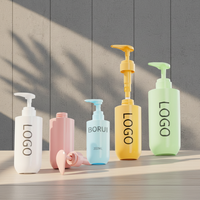 Bouteilles de lotion en plastique PET recyclé givré blanc avec pompe 200 ml pour masque facial, crème pour le visage, shampoing, après-shampoing, sérum pour la peau, soins de la peau