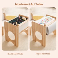 Table d'activités multifonctionnelle en bois Table et chaise Montessori pour tout-petits Tableau noir Table à dessin pour enfants