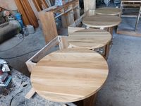 Table basse ronde en chêne massif personnalisée Table à thé de salon Table basse en bois gigogne