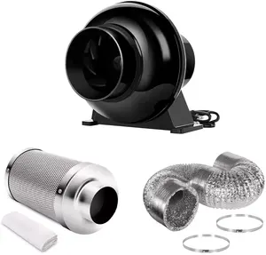 6inch Inline Duct Ventilation Fan Carbon Filter and Air Duct Combo Air Filtration Kit