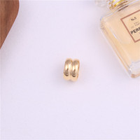 INS Modeschmuck Double Texture Wide Edge Metall kreis 18 Karat vergoldete Edelstahl Fingerringe