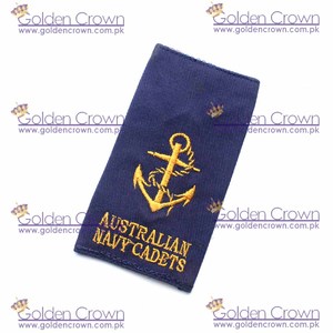 Épaulettes en tissu 3D personnalisées avec perles brodées et fermeture auto-agrippante pour insignes de grade de cadet ou de marin commandant - Product Image 5