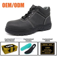 Zapatos de Seguridad para Minería Tiger Master, Negros, de Cuero Resistente, con Suela de Goma Antideslizante y Resistente al Aceite, Puntera de Acero CE, Placa Intermedia de Acero, para Hombre