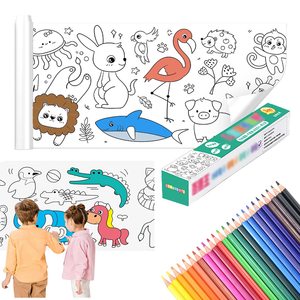 Rouleau <span class=keywords><strong>de</strong></span> papier <span class=keywords><strong>à</strong></span> colorier personnalisé DIY pour le <span class=keywords><strong>dessin</strong></span> des enfants, le graffiti, impression flexographique, papier offset <span class=keywords><strong>de</strong></span> haute qualité - Product Image 2