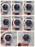 Montre mécanique Sunxinying Ga2100, finition de luxe, fibre de carbone, acier inoxydable, bracelet en caoutchouc, verre saphir, réserve de marche
