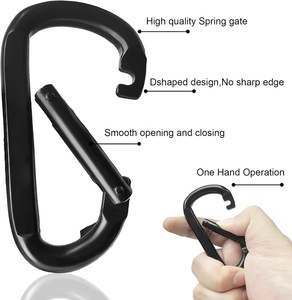 Grosir 6cm 2.3 inci datar d-ring kustom terukir aluminium kapasitas besar ringan gantungan kunci Hook Carabiner luar ruangan Hiking - Product Image 1