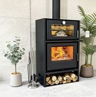 Poêle à bois en acier pour intérieur avec four de cuisson, fonctionnement sûr, chauffage domestique efficace, préparation de repas simplifiée