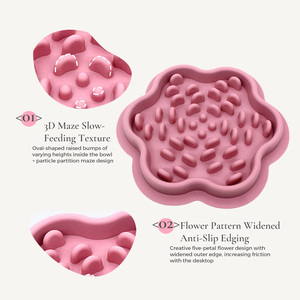 Comedero Lento de Silicona para Perros y Gatos, Tapete para Lamer para Gatos, Grado Alimenticio, Sin BPA, Comedero con Forma de Flor, Laberinto, Anti-Asfixia - Product Image 4