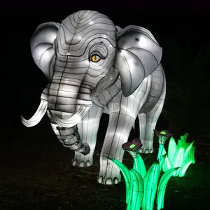 Sglf07 lanterna led de tigre de seda realista, lanterna para decoração, festival, animal, tigre, chinês