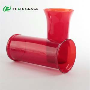 Pantalla de Lámpara Cilíndrica de Vidrio Rojo de Diseño Moderno y Tamaño Personalizado para Lámpara Colgante - Product Image 4