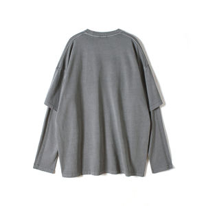 T Shirt da uomo in cotone 100% <span class=keywords><strong>Vintage</strong></span> con logo personalizzato tinta unita all'ingrosso - Product Image 3