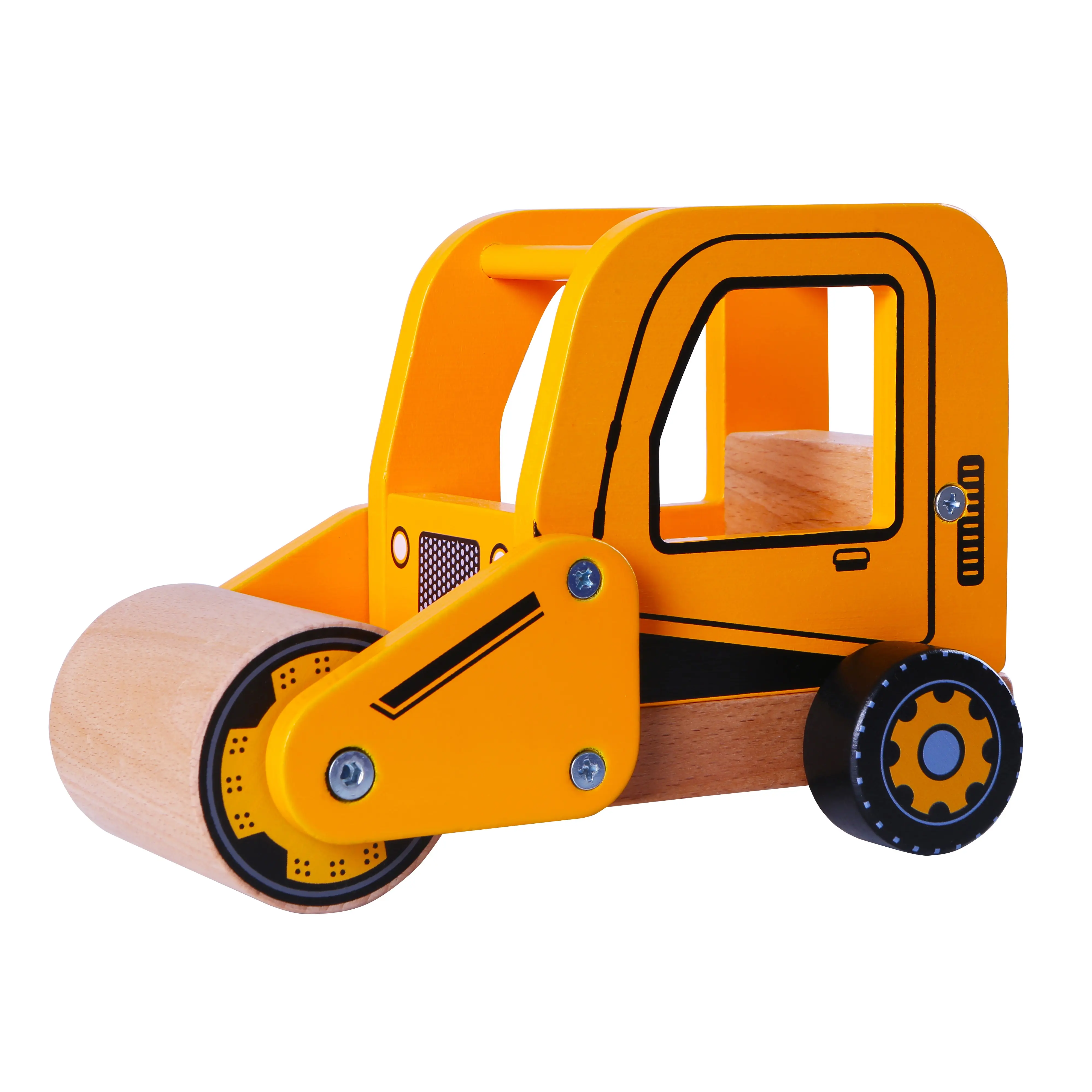 Montessori Toys Learning Toys Engineering Truck Wooden Road Roller Toy