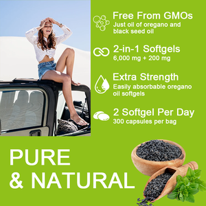 Cápsulas de Aceite de Orégano OEM con Aceite de Semilla Negra, Suplemento de Extracto de Aceite de Orégano Orgánico en Cápsulas Blandas - Product Image 6