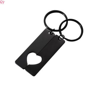 Llavero Personalizado de Acero Inoxidable QQ con Forma de Corazón, Logotipo Grabado con Láser, Llaveros en Blanco con Serigrafía para Parejas - Product Image 2