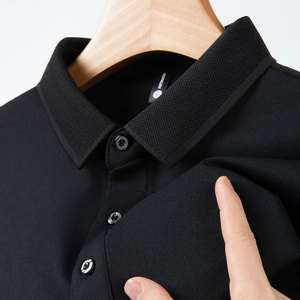 Polo de Golf para <span class=keywords><strong>Hombre</strong></span> de Alta Calidad, 100% Poliéster, Diseño Sólido, Logotipo Bordado Personalizado, Directo de Fábrica - Product Image 3