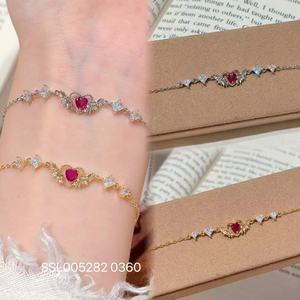 Ciondolo Portafortuna di Capodanno con Lucchetto Ruyi Vintage, Lusso Leggero, Zircone Naturale di Alta Gamma, Catena in Bambù, Moda Versatile, Collana a Clavicola con Cuore - Product Image 4