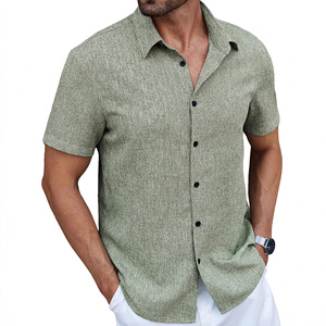 Camisa Casual para Hombre, Estilo Europeo Americano, Verano 2026, Venta al Por Mayor, Personalizable, Estilo Maduro, Color Sólido, Corte Holgado - Product Image 3