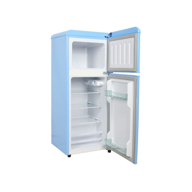 BCD-138R 138L Compact Double Door Mini Refrigerator Colourful Household Compact Retro Fridge Refrigerator for Home