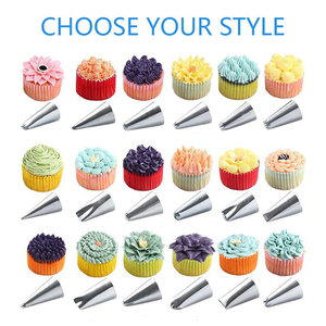 Nhựa xoay bánh Turntable bánh trang trí lời khuyên và <span class=keywords><strong>Frosting</strong></span> công cụ 100 mảnh bánh trang trí Bộ dụng cụ - Product Image 6