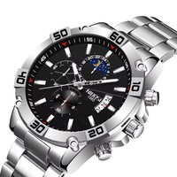 Jam Tangan Pria NIBOSI 2502 Merek Baru Fashion Chronograph Quartz Bisnis Olahraga Tahan Air Relogio