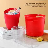 Seau à glace portable en plastique personnalisé avec design incliné, style moderne et minimaliste, bac à boissons, bar, bière, cola, facile à nettoyer, couleur unie