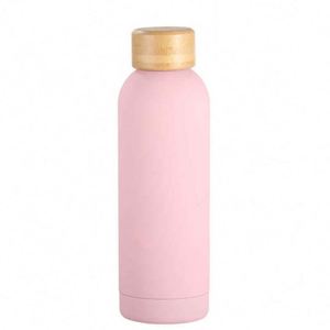 Minimalist Stainless Steel Vacuum Tumbler With Wooden Lid Gray Travel Bottle <b>Double</b> <b>Wall</b> Insulated 24 Hour Thermal Performance - Product Image 2