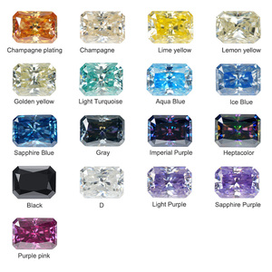 Piedras Preciosas Sueltas de Moissanita Multicolor con Corte Radiante y Chapado en Oro Modelo 002, Certificado GRA, 0.5-10CT, Venta al Por Mayor - Product Image 3