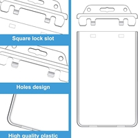 Haute qualité Transparent en plastique dur verrouillé Double face porte-Badge de travail PC Document carte étui porte-carte d'identité